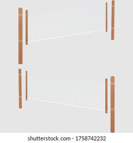 Volleyball net. Flat style vector illustration.