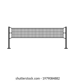 Volleyball net icon. Black contour linear silhouette. Front view. Vector simple flat graphic illustration. The isolated object on a white background. Isolate.