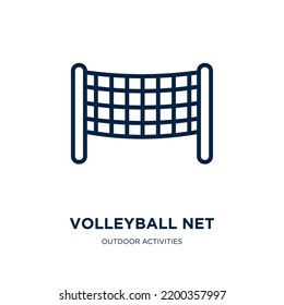 volleyball net icon from outdoor activities collection. Thin linear volleyball net, game, net outline icon isolated on white background. Line vector volleyball net sign, symbol for web and mobile