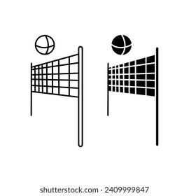 Volleyball Net Icon Set. Vector Illustration