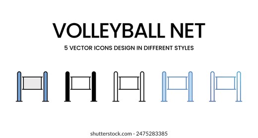 Volleyball Net icons vector set stock illustration.