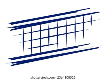 Volleyball net illustration. Sport club item or symbol.
