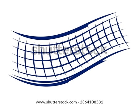 Volleyball net illustration. Sport club item or symbol.