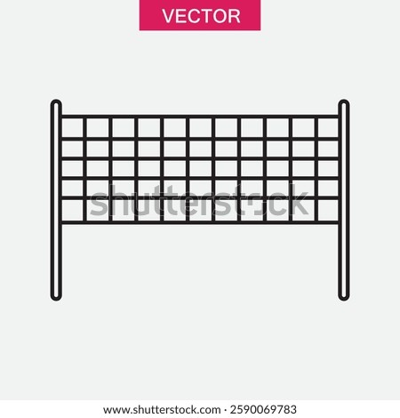 Volleyball net outline icon, vector simple trendy style illustration for web and app..eps