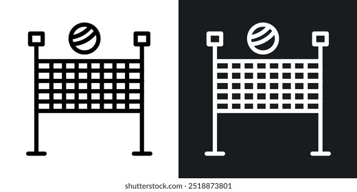 Volleyball net outlined icon vector collection.