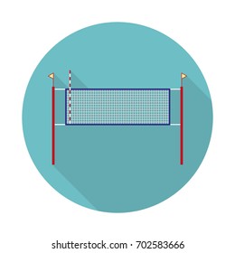 Volleyball net sign icon. Beach sport symbol. Classic flat icon. Volleyball flat icon with shadow. Vector illustration