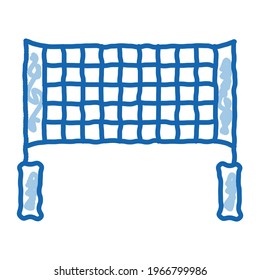 Volleyball Net sketch icon vector. Hand drawn blue doodle line art Volleyball Net sign. isolated symbol illustration