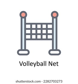 Iconos de contorno de vectores de voleibol de red. Material gráfico simple