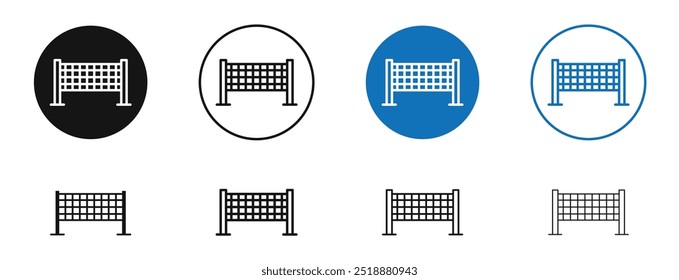 Volleyball net vector icon in black and blue colors