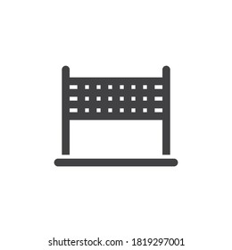 Icono vectorial de la red de voleibol. signo plano relleno para concepto móvil y diseño web. Icono de glifo de red de Badminton. Símbolo, ilustración del logotipo. Gráficos vectoriales
