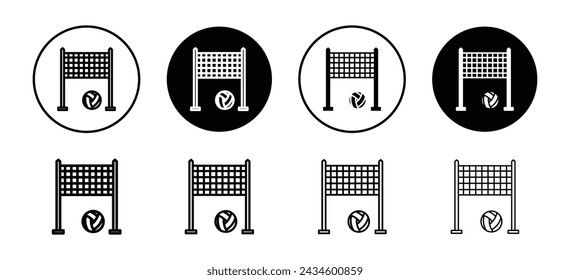 Volleyball net vector icon set collection. Volleyball net Outline flat Icon.
