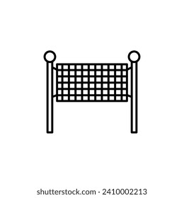 Ilustración del icono de la línea vectorial de la red de voleibol.