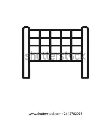 Volleyball net vector outline icon on white background. Minimalistic volleyball net illustration, perfect for sports designs, web icons, or print projects.