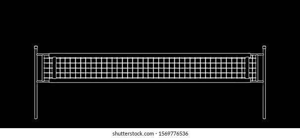Volleyball net. Vector outline illustration.