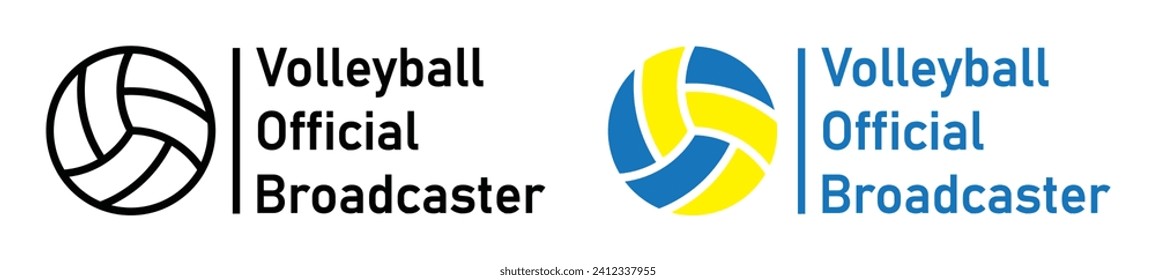 Volleyball official broadcaster icon. Volleyball icon, vector illustration