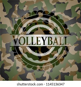 Volleyball on camouflaged texture