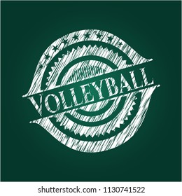 Volleyball on chalkboard