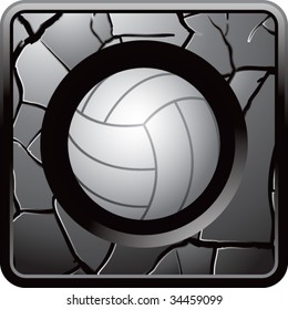 volleyball on cracked web icon