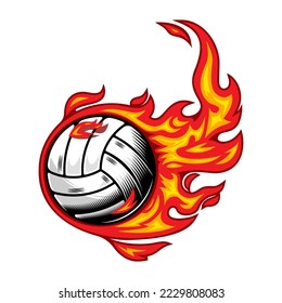 volleyball on fire design Vector illustration. 