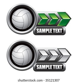 volleyball on glossy arrow web button