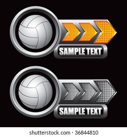 volleyball on glossy arrow web button