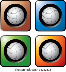 volleyball on glossy diamond web button