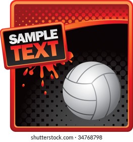 volleyball on grunge style splat background