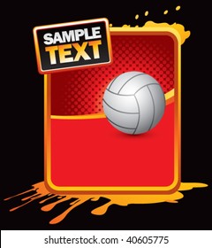 volleyball on grunge style splat background