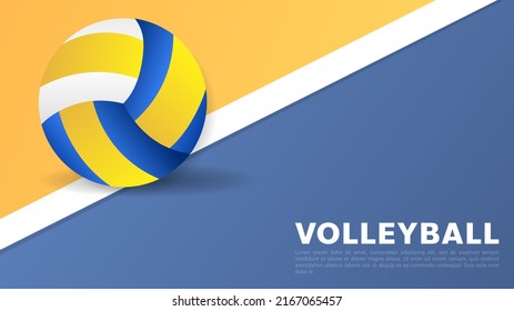 Volleyball on line court in with copy space for text , illustration Vector EPS 10, can use for  Volleyball Championship Logo