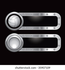 volleyball on metal banners