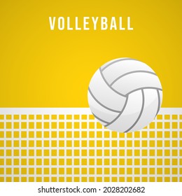 Volleyball on top net symbol vector, Modern design, isolated on yellow background, illustration Vector EPS 10, can use for Volleyball Championship Logo