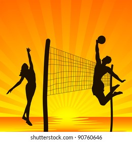 volleyball on the tropic beach