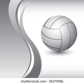 volleyball on vertical wave background