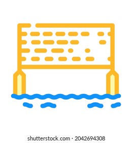 volleyball on water color icon vector. volleyball on water sign. isolated symbol illustration