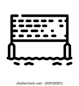 volleyball on water line icon vector. volleyball on water sign. isolated contour symbol black illustration