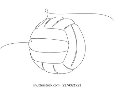 Volleyball one line art. Continuous line drawing of ball, sport, running, ball sports, activity, athlete, game, training, competitive, exercise, play.