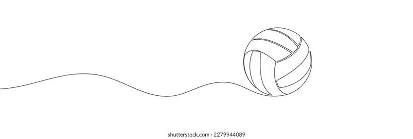 Volleyball one line art. Continuous line drawing of ball