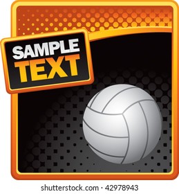 volleyball orange and black halftone template