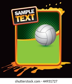 volleyball orange splattered advertisement