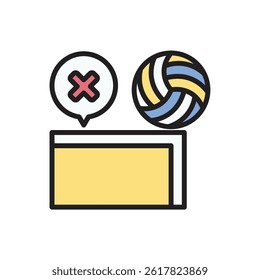 Volleyball Out Icon Vector Illustration