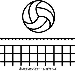 Volleyball Outline Icon Stock Vector (Royalty Free) 673595716 ...