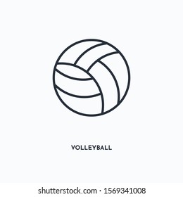 volleyball outline icon. Simple linear element illustration. Isolated line volleyball icon on white background. Thin stroke sign can be used for web, mobile and UI.