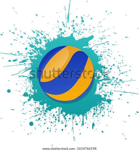 Volleyball Paint Splattered Illustration Art Stock Vector (Royalty Free ...