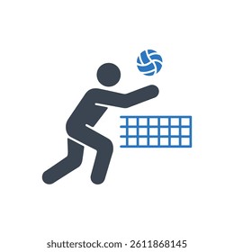 Volleyball Pass Icon On White Background
