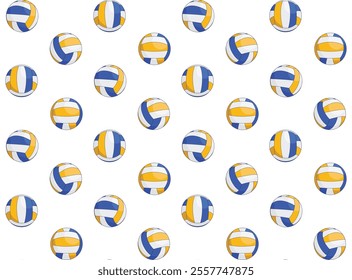 volleyball pattern blue yellow vector design