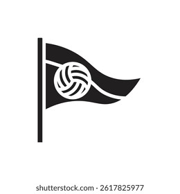 Volleyball Pennant Filled Icon Vector Illustration