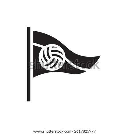 Volleyball Pennant Filled Icon Vector Illustration