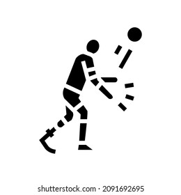volleyball person with a athlete glyph icon vector. volleyball person with a athlete sign. isolated contour symbol black illustration