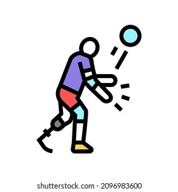 volleyball person with a disability athlete color icon vector. volleyball person with a disability athlete sign. isolated symbol illustration