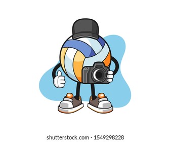 Volleyball photographer cartoon. Mascot Character vector.